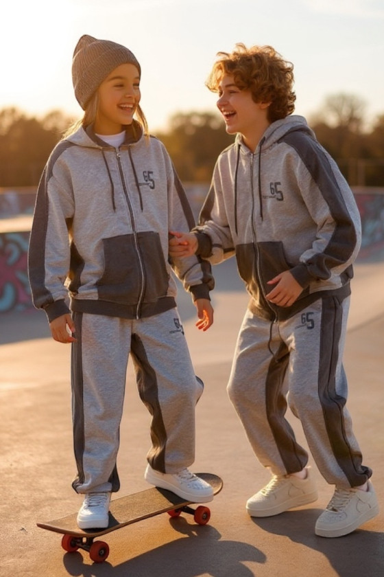 Komplet uniwersalny bluza rozpinana i spodnie 65