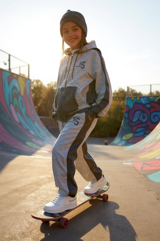 Komplet uniwersalny bluza rozpinana i spodnie 65