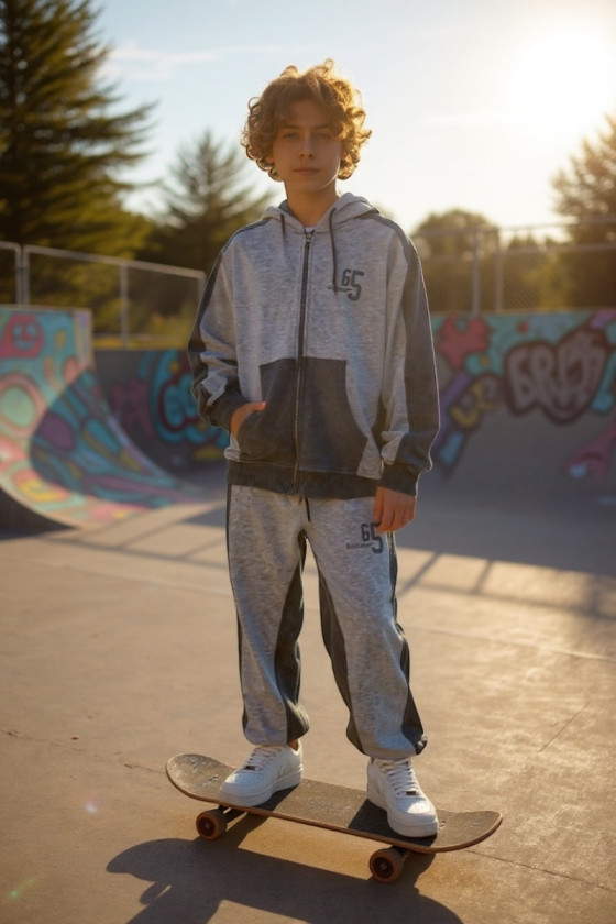 Komplet uniwersalny bluza rozpinana i spodnie 65