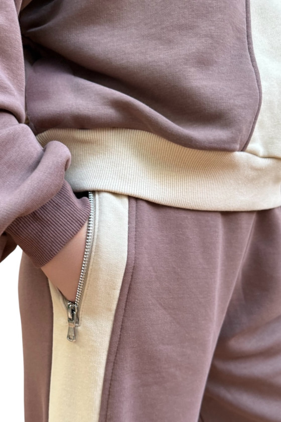 Komplet dla dziewczynki The Way brązowy z beżem