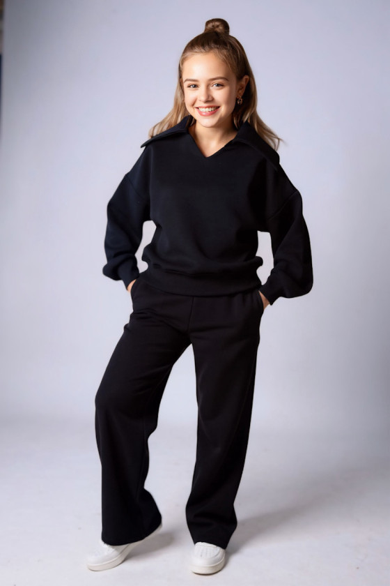 Komplet dla dziewczynki Kołnierz Czarny