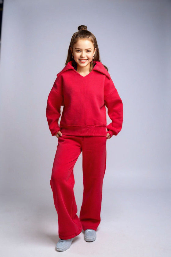 Komplet dla dziewczynki Kołnierz Malina