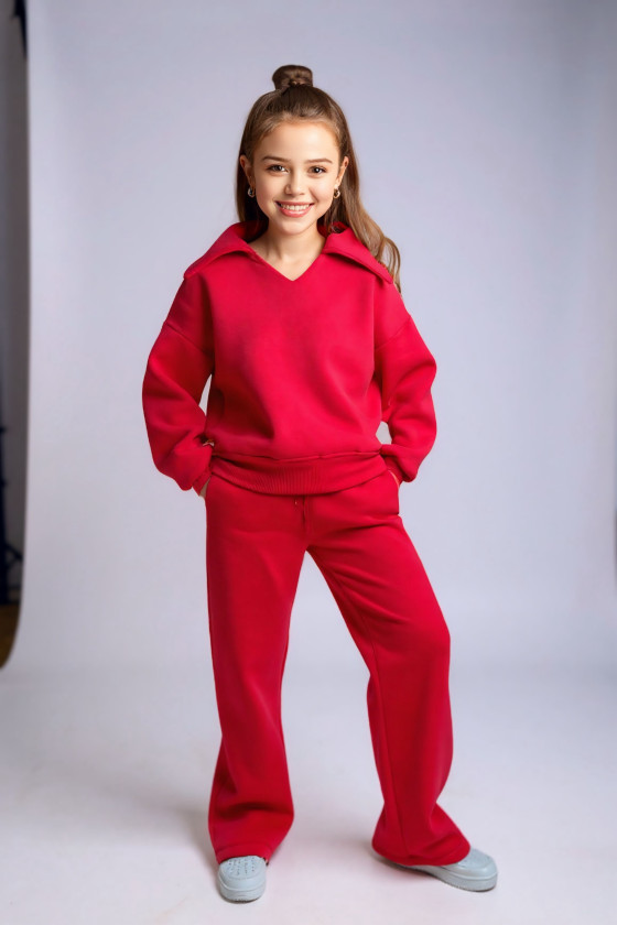 Komplet dla dziewczynki Kołnierz Malina