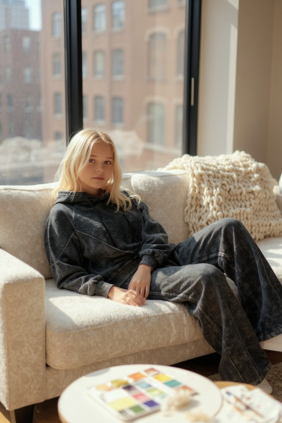 Komplet bluza i spodnie Viki ciemny grafit