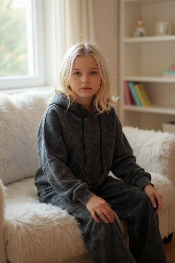 Komplet bluza i spodnie Viki ciemny grafit