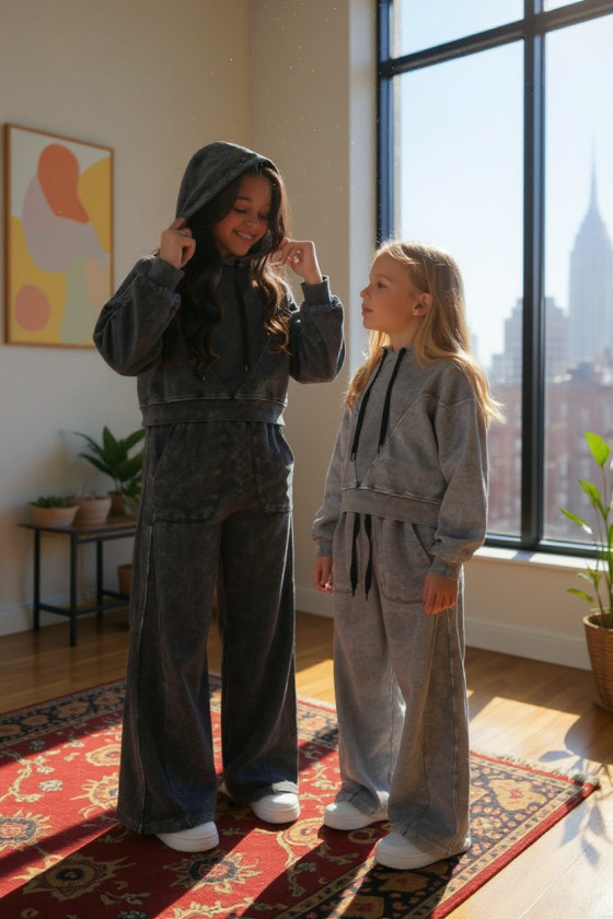 Komplet bluza i spodnie Viki ciemny grafit