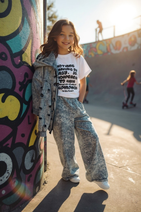 Komplet bluza rozpinana i spodnie Neli jasny szary