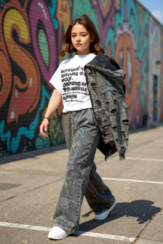 Komplet bluza rozpinana i spodnie Neli ciemny szary