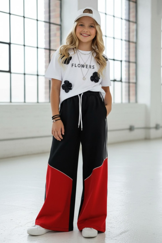 Spodnie dresowe Wey Czarno-czerwone