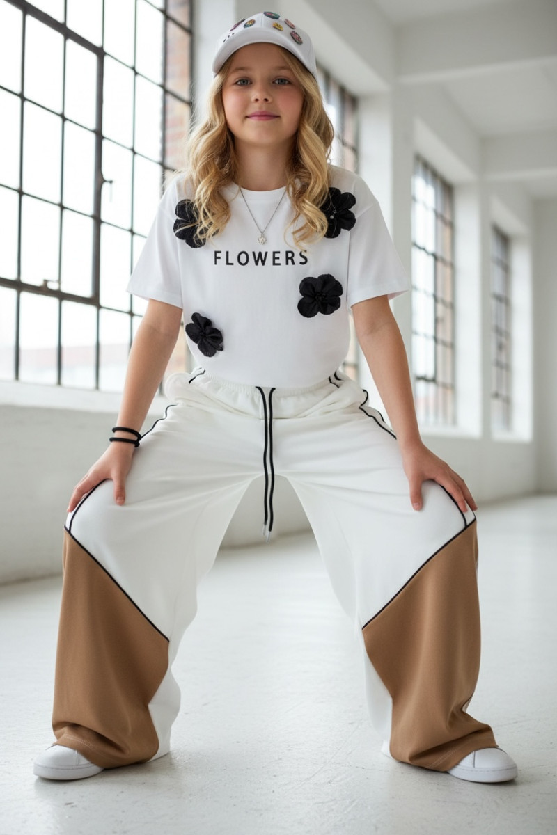 Spodnie dresowe Wey Ecru-brąz