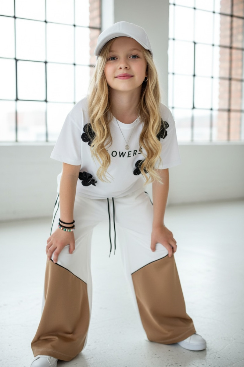 Spodnie dresowe Wey Ecru-brąz