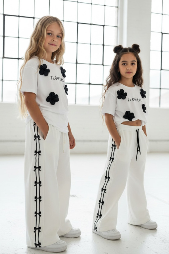 Spodnie dresowe Kokardki śmietanka