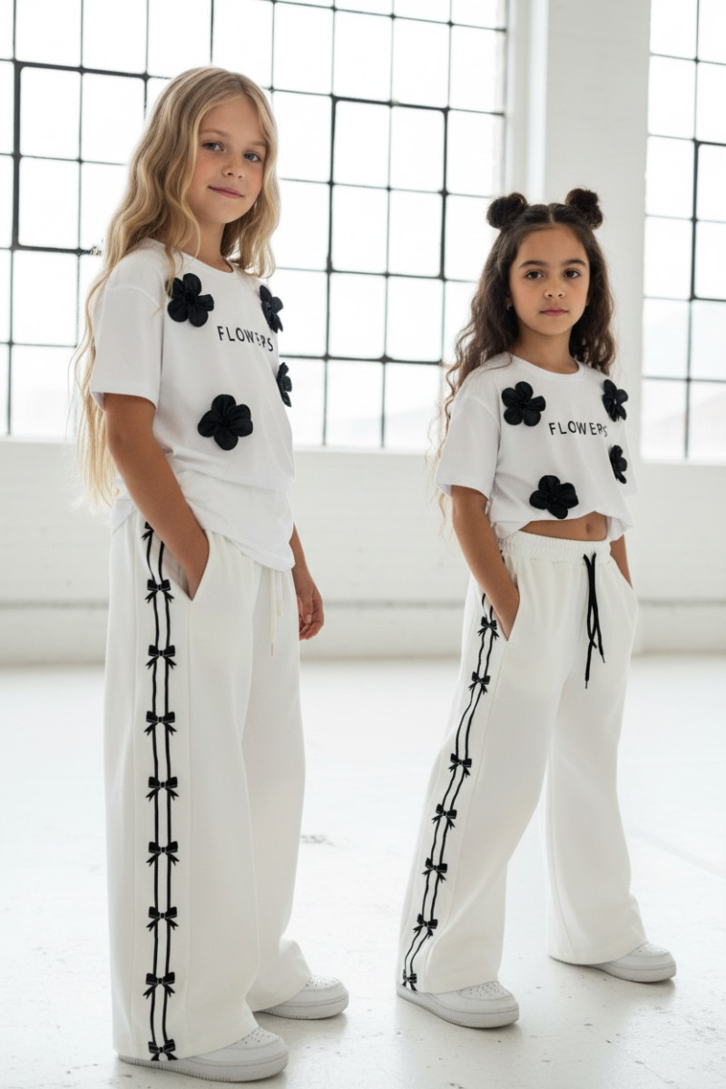 Spodnie dresowe Kokardki śmietanka