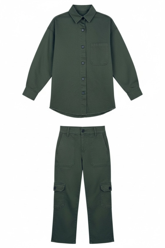 Komplet dla dziewczynki Nadia khaki