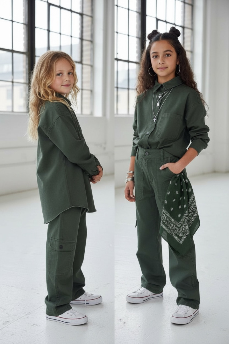 Komplet dla dziewczynki Nadia khaki