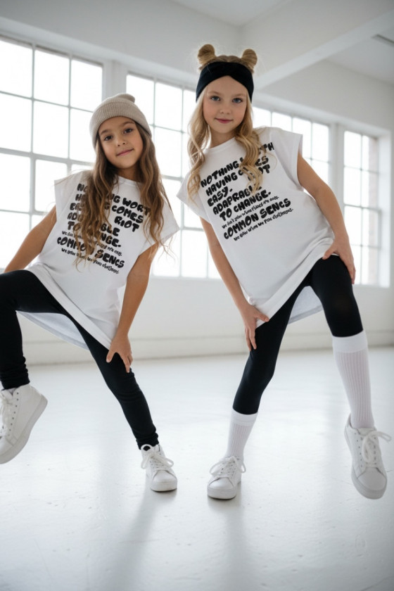 Długi T-shirt dla dziewczynki Change