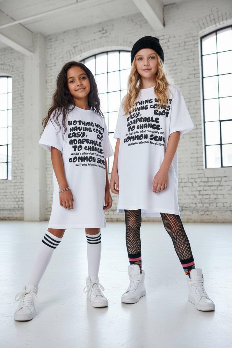 Długi T-shirt dla dziewczynki Change