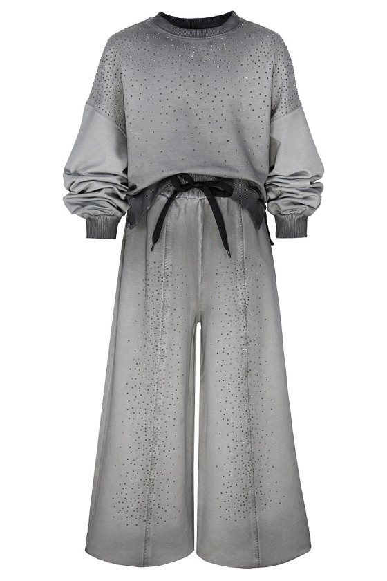 Komplet dla dziewczynki Silver Dots bluza i spodnie