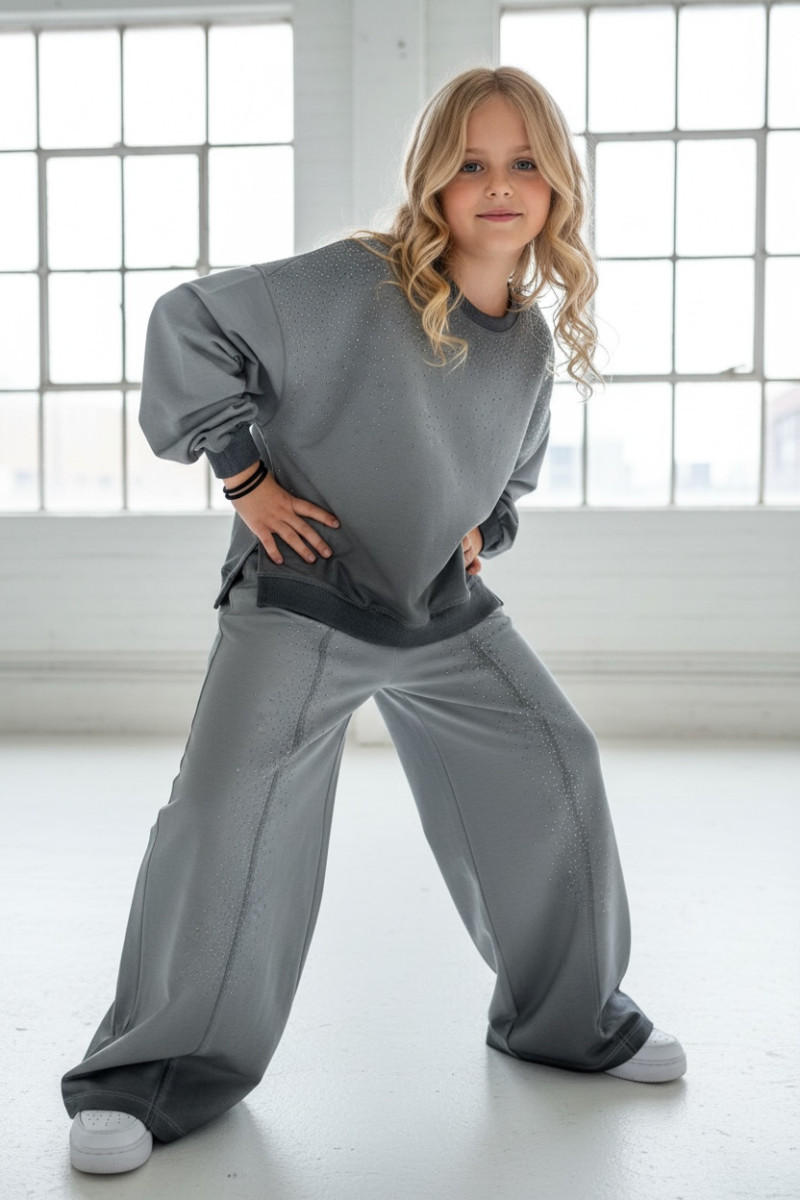 Komplet dla dziewczynki Silver Dots bluza i spodnie