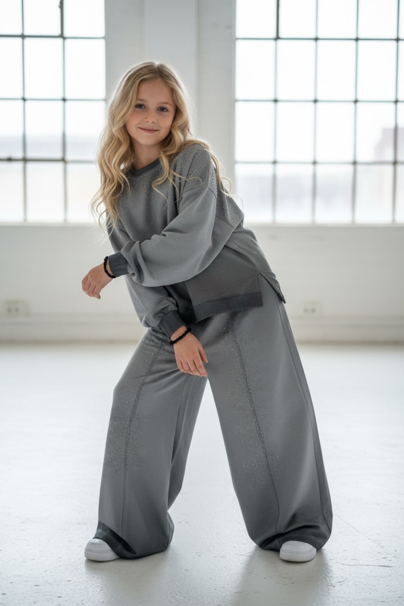 Komplet dla dziewczynki Silver Dots bluza i spodnie