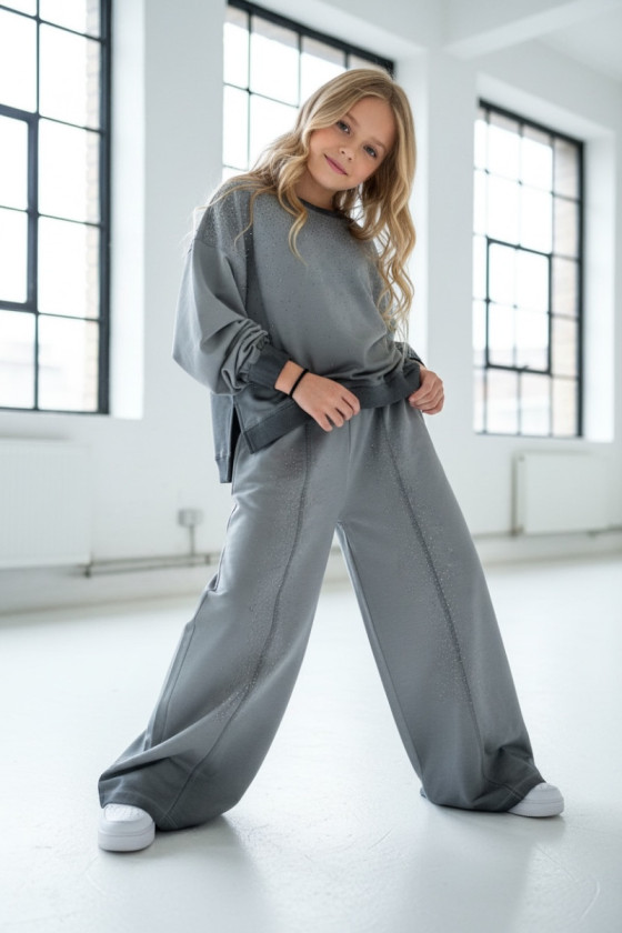 Komplet dla dziewczynki Silver Dots bluza i spodnie