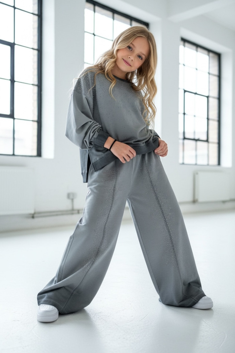 Komplet dla dziewczynki Silver Dots bluza i spodnie