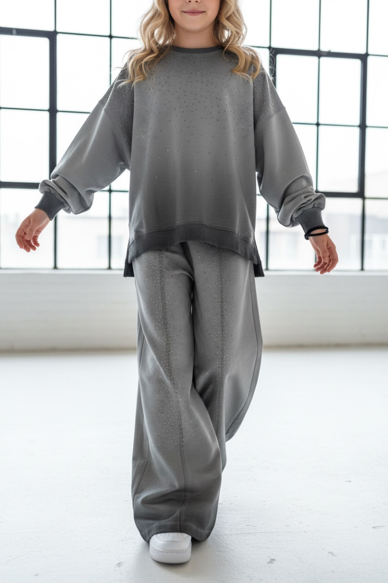 Komplet dla dziewczynki Silver Dots bluza i spodnie