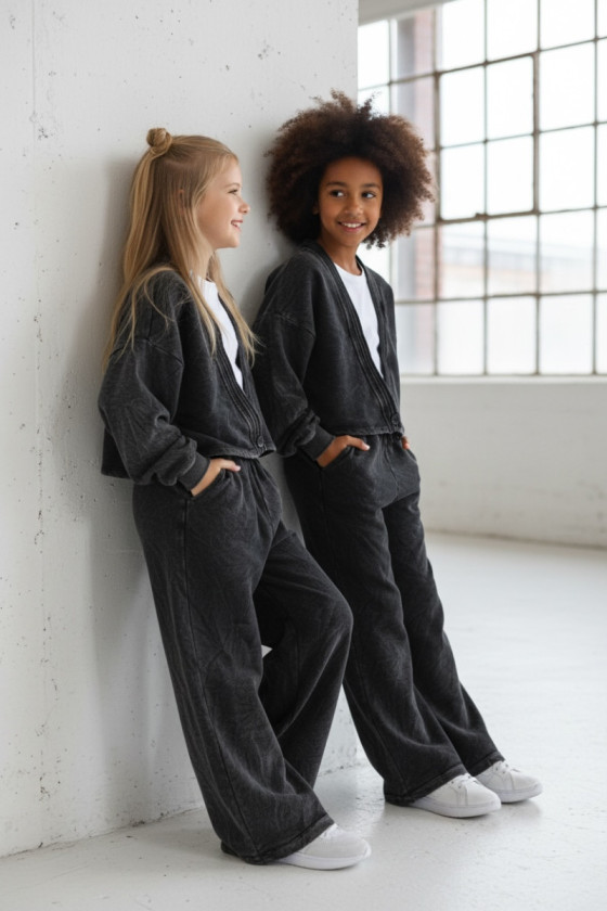 copy of Komplet 3-częściowy Look Style bluza, t-shirt, spodnie, jasny szary