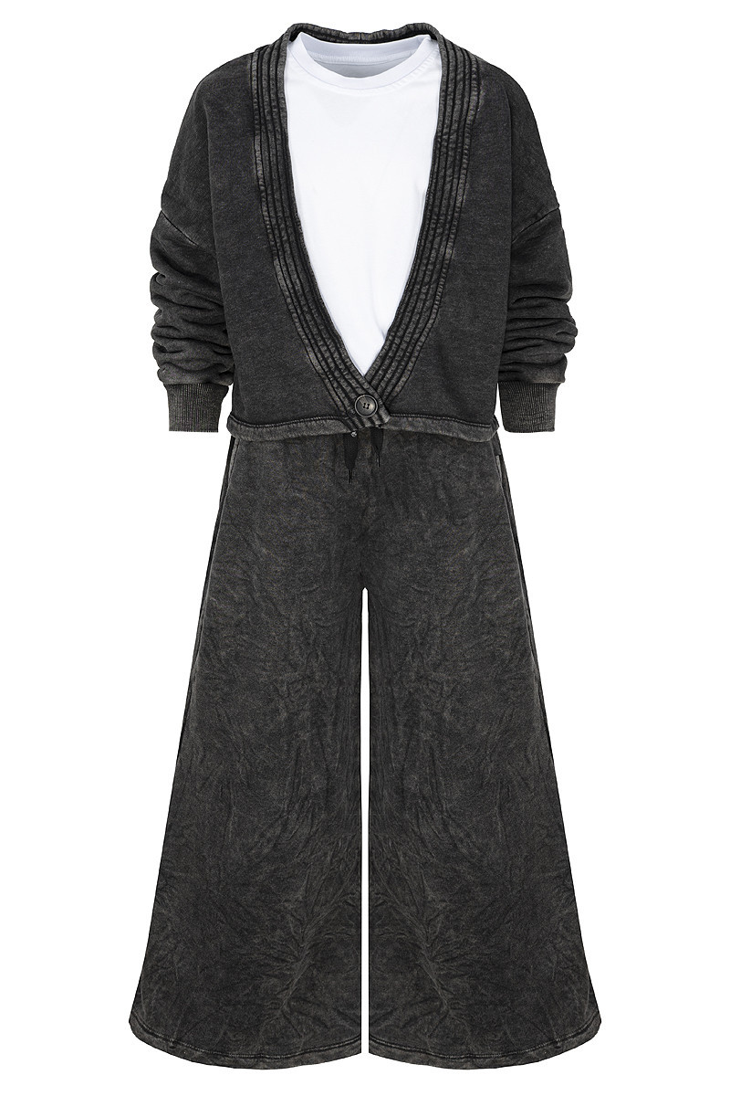 copy of Komplet 3-częściowy Look Style bluza, t-shirt, spodnie, jasny szary