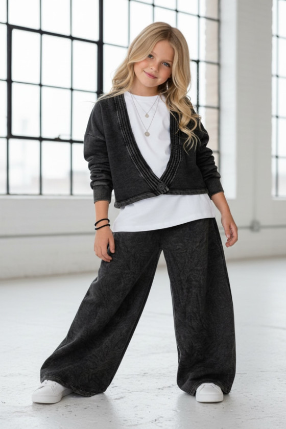 copy of Komplet 3-częściowy Look Style bluza, t-shirt, spodnie, jasny szary