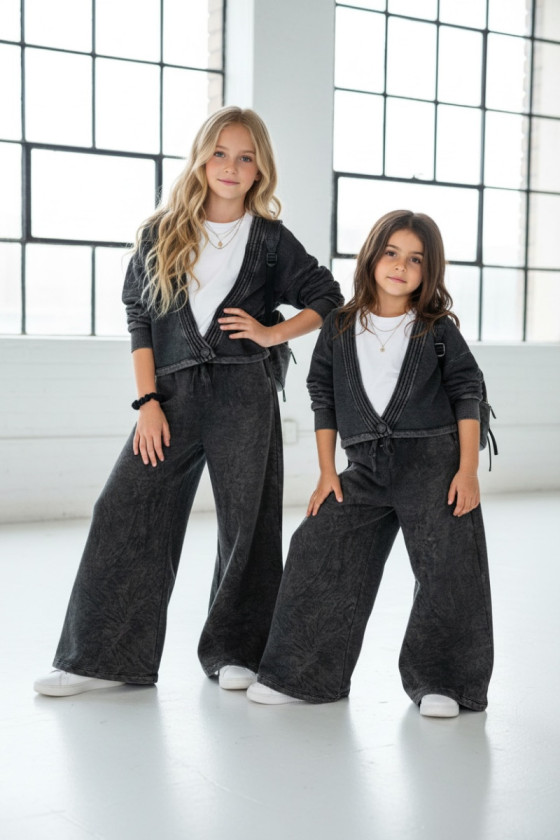 copy of Komplet 3-częściowy Look Style bluza, t-shirt, spodnie, jasny szary