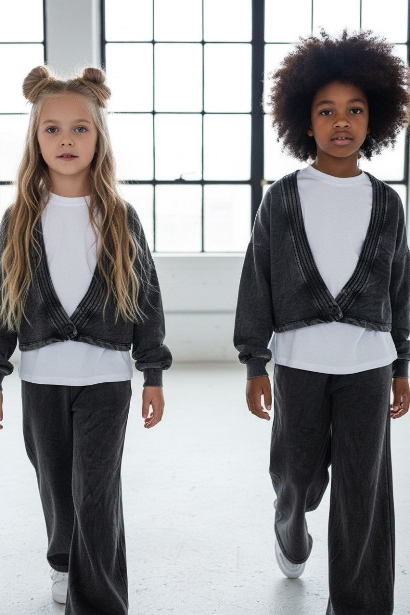 copy of Komplet 3-częściowy Look Style bluza, t-shirt, spodnie, jasny szary