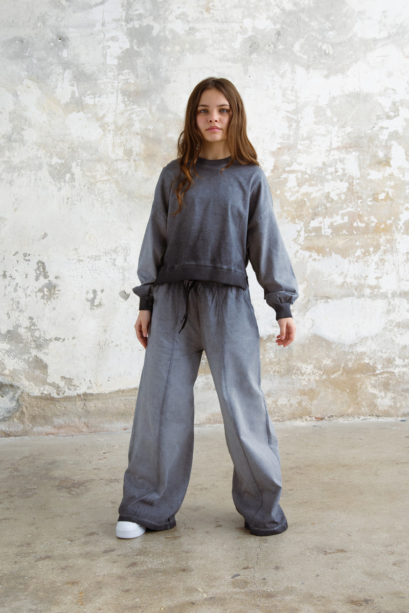 Komplet dla dziewczynki Basic Grey Cieniowany szary