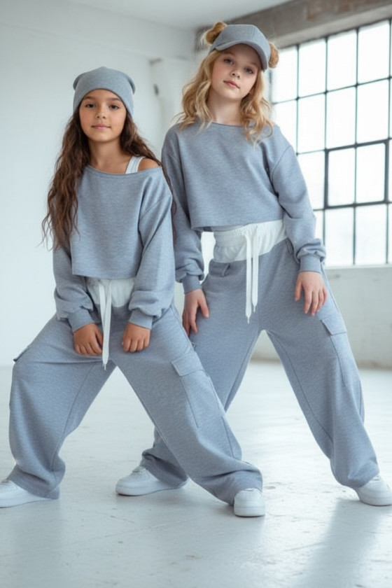 Komplet 3-częściowy dzewczęcy Emma buza, top, spodnie