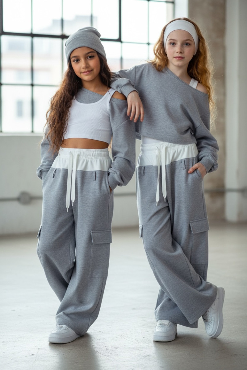 Komplet 3-częściowy dzewczęcy Emma buza, top, spodnie