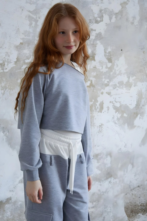 Komplet 3-częściowy dzewczęcy Emma buza, top, spodnie