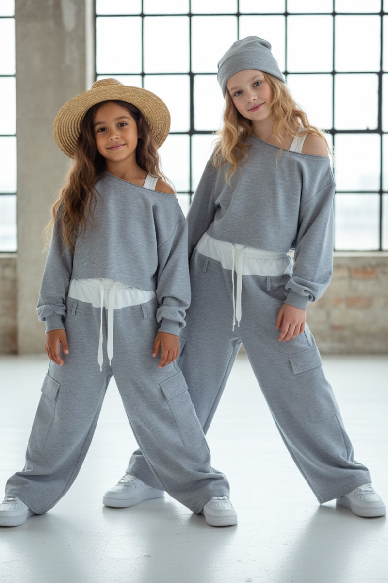 Komplet 3-częściowy dzewczęcy Emma buza, top, spodnie