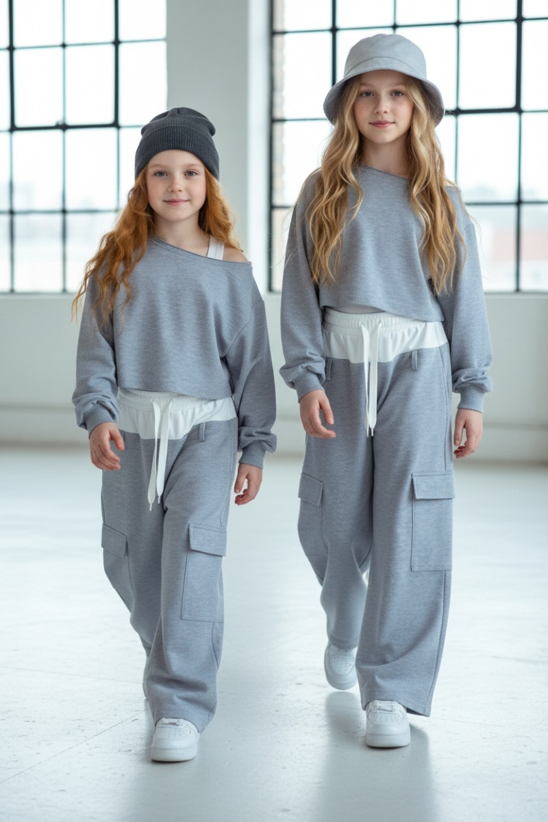 Komplet 3-częściowy dzewczęcy Emma buza, top, spodnie