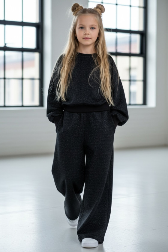 Komplet dla dziewczynki Limba bluza i spodnie Czarny