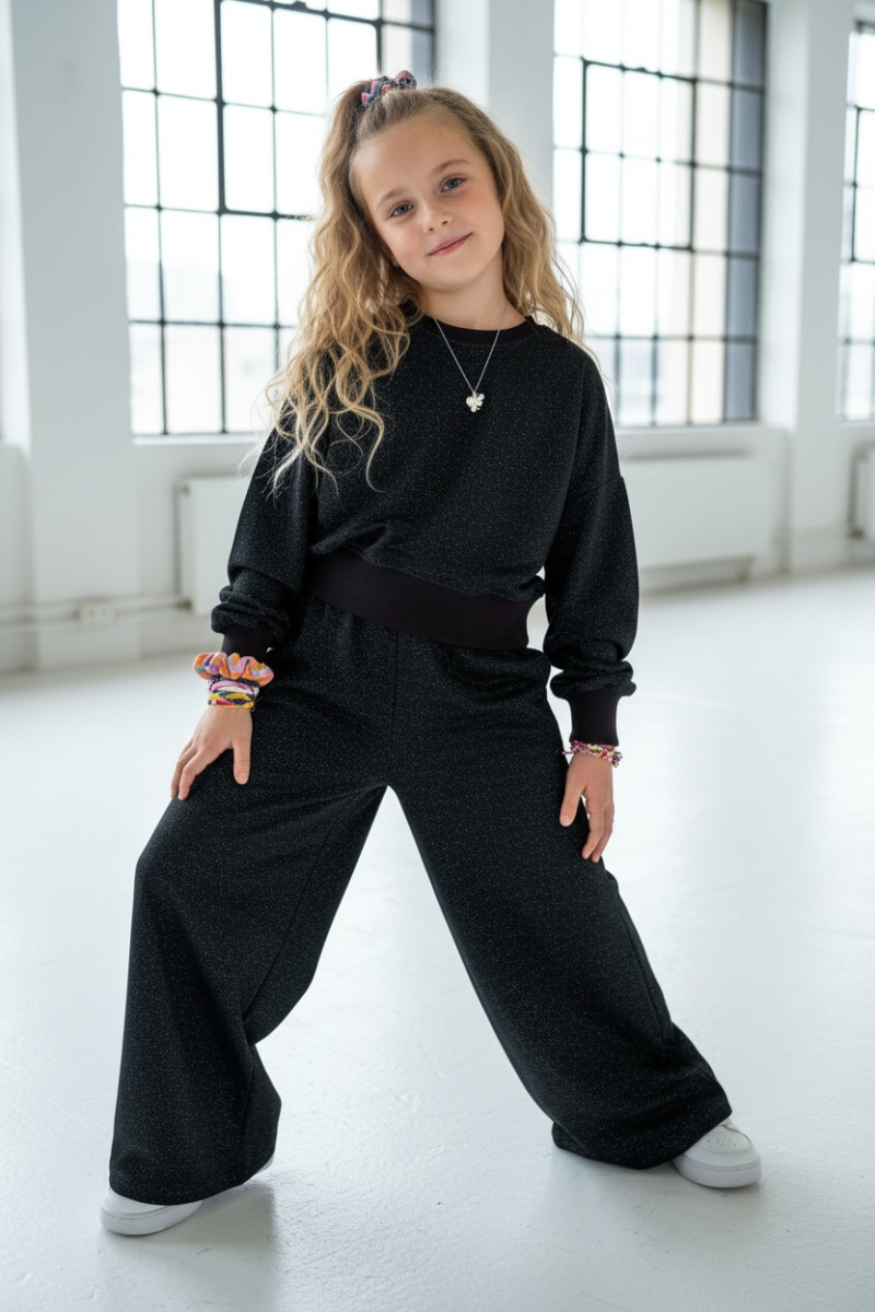 Komplet dla dziewczynki Limba bluza i spodnie Czarny