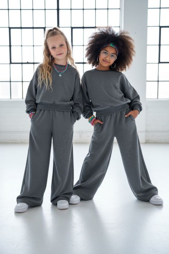 Komplet dla dziewczynki Limba bluza i spodnie Szary