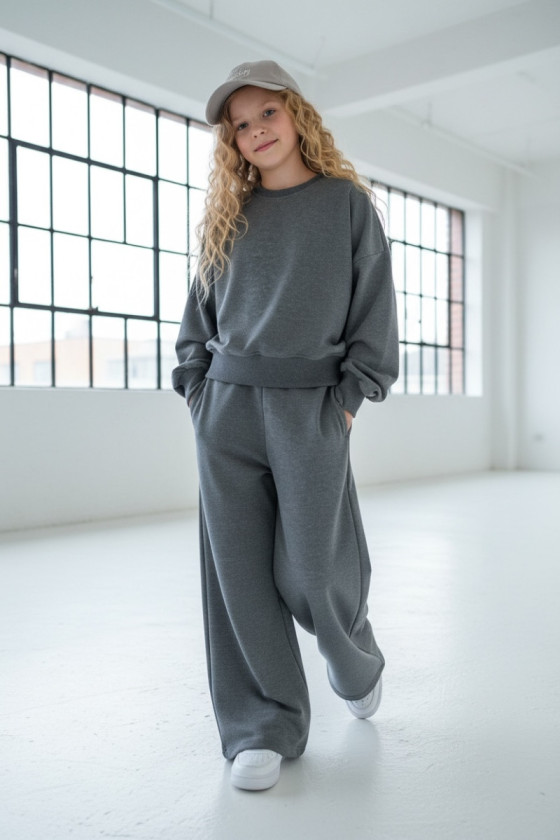 Komplet dla dziewczynki Limba bluza i spodnie Szary