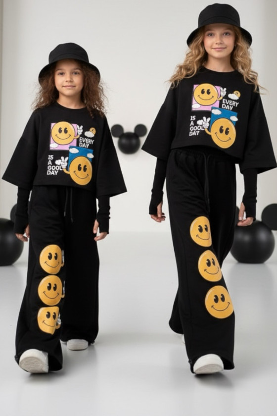 Komplet dla dziewczynki Every Day is Good Day czarny