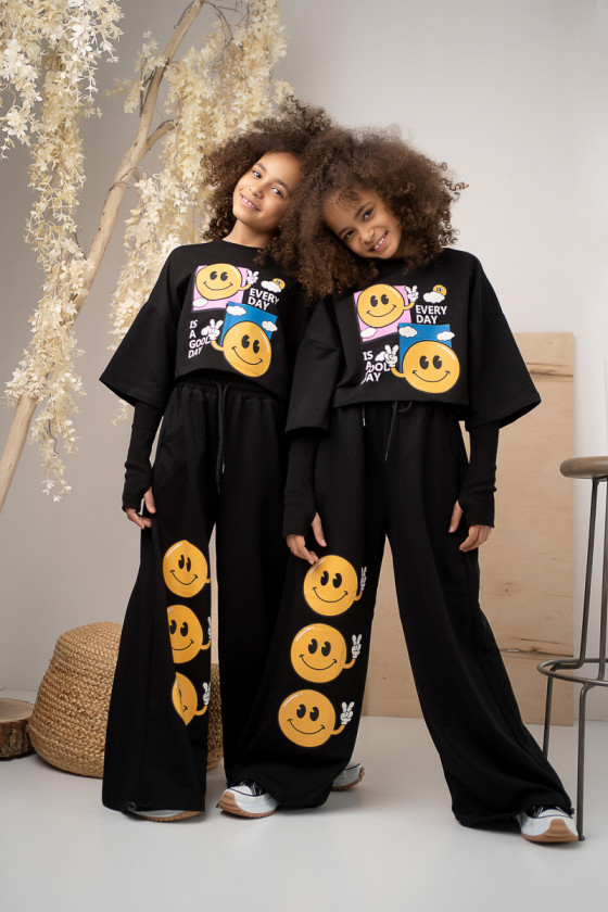 Komplet dla dziewczynki Every Day is Good Day czarny