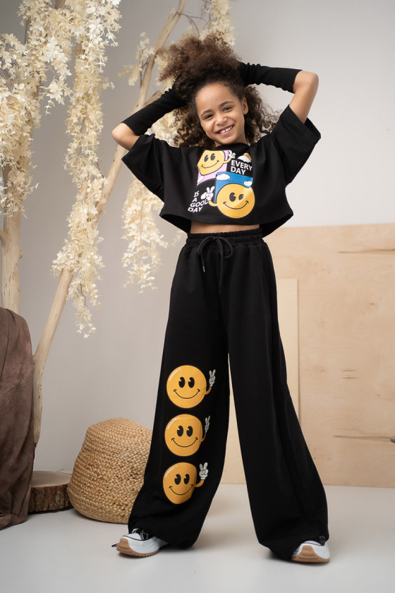 Komplet dla dziewczynki Every Day is Good Day czarny
