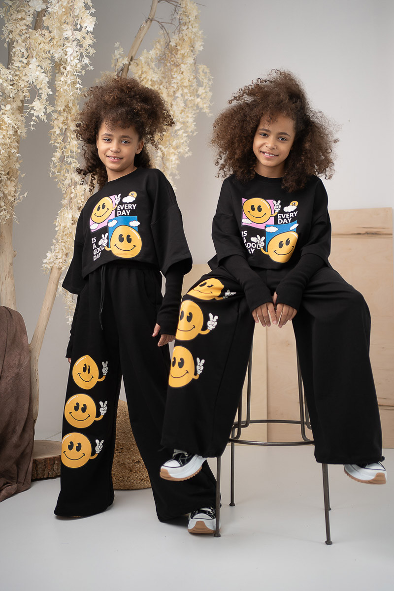 Komplet dla dziewczynki Every Day is Good Day czarny