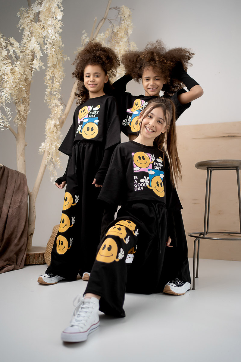 Komplet dla dziewczynki Every Day is Good Day czarny