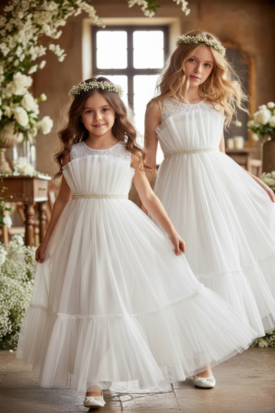 Sukienka dla dziewczynki Mari biała