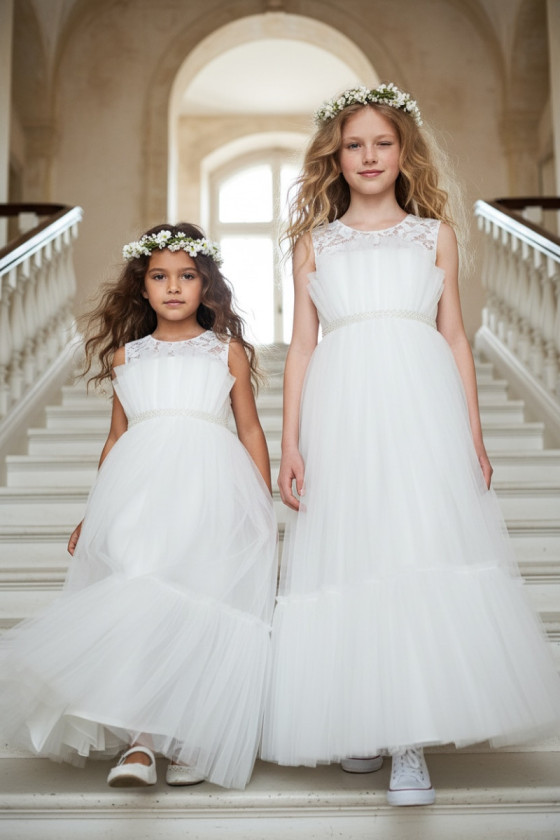 Sukienka dla dziewczynki Mari biała