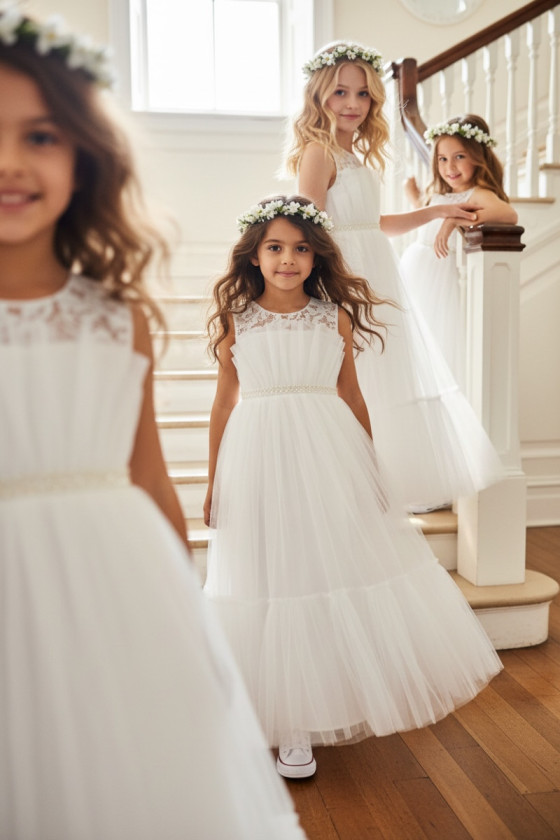 Sukienka dla dziewczynki Mari biała